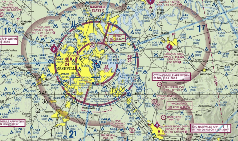 nashville bna sectional chart