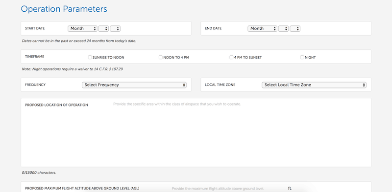 faadronezone operation parameters